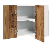 vidaXL Armoire d'angle suspendue vieux bois 57x57x60cm bois ingénierie Marron