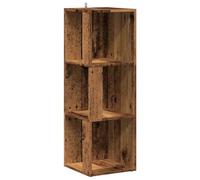 vidaXL Armoire d'angle Vieux Bois 33x33x100 cm Bois d'ingénierie, étagère d'angle, bibliothèque, vitrine, étagère à Livres, Armoire, unité d'angle
