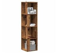 vidaXL Armoire d'angle vieux bois 33x33x132 cm bois d'ingénierie étagère d'angle bibliothèque vitrine étagère à livres 856722