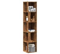 Vidaxl Armoire D'angle Vieux Bois 33x33x165 Cm Bois D'ingénierie Marron