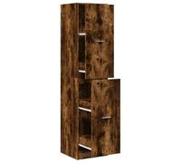 vidaXL Armoire d'apothicaire chêne fumé 40x41x174,5 cm Bois ingénierie, Coffre d'apothicaire, Meuble d'apothicaire, Coffre à tiroirs d'apothicaire