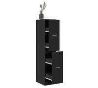vidaXL Armoire d'apothicaire noir 30x41x144,5 cm bois d'ingénierie, coffre d'apothicaire, meuble d'apothicaire, coffre à 855170