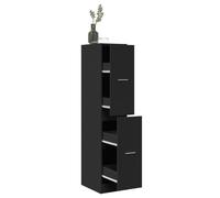 Vidaxl Armoire D'apothicaire Noir 30x41x144,5 Cm Bois D'ingénierie Multicolore
