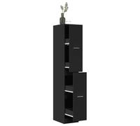 Vidaxl Armoire D'apothicaire Noir 30x41x174,5 Cm Bois D'ingénierie Multicolore