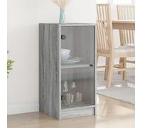 vidaXL Armoire d'appoint avec portes en verre Gris Sonoma 35x37x75,5 cm