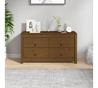 vidaXL Armoire d'appoint brun miel 100x40x54 cm Pin massif