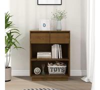 vidaXL Armoire d'appoint brun miel 60x34x75 cm Pin massif