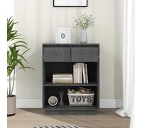 vidaXL Armoire d'appoint Gris 60x34x75 cm Pin massif