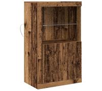 vidaXL - Armoire d'appoint rustique/rangement moyen - Composite de bois recyclé pour garages/buanderies - Autonome polyvalent, 2 portes