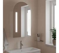 vidaXL Armoire de bain à miroir avec LED arquée blanc 42x13x70 cm
