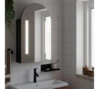 vidaXL Armoire de bain ¿¿ miroir avec LED arqu¿¿e noir 42x13x70 cm