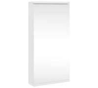 vidaXL Armoire de Bain à Miroir d'angle Blanc 30x24x60 cm, Armoire de Salle de Bain, Armoire de Toilette avec Miroir, Meuble d'angle