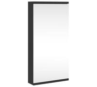 vidaXL Armoire de bain à miroir d'angle Noir 30x24x60 cm