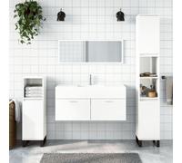 vidaXL Armoire de bain avec miroir blanc brillant bois d'ingénierie