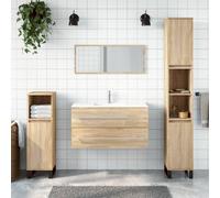 Vidaxl Armoire De Bain Avec Miroir Chêne Sonoma Bois D'ingénierie Marron