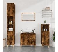 Vidaxl Armoire De Bain Chêne Fumé 30x30x190 Cm Bois D'ingénierie Marron