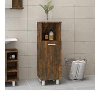 Armoire de Bain Armoire de Rangement de Lavabo Placard de Salle de Bain Organisateur Intérieur Chêne Fumé 30x30x95 cm Bois d'Ingénierie