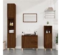Armoire de Salle de Bain Colonne Rangement Maison Blanc Bois d'Ingénierie vidaXL