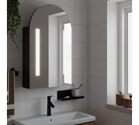 vidaXL Armoire de bain ¿¿ miroir avec LED arqu¿¿e noir 42x13x70 cm