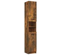 vidaXL Armoire de Bain Organisateur de Maison Armoire de Rangement Meuble de Salle de Bain Intérieur Chêne Fumé 32x34x188,5 cm Bois d'Ingénierie