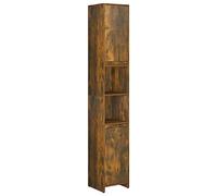 vidaXL Armoire de Bain Chêne fumé 30x30x183,5 cm Bois d'ingénierie