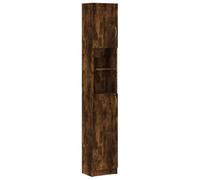 Vidaxl Armoire De Bain Chêne Fumé 32x25,5x190 Cm Bois D'ingénierie Multicolore