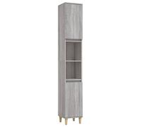 vidaXL Armoire de bain – Colonne 6 compartiments, 2 portes – Scandinave Sonoma gris