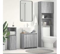 Vidaxl Armoire De Bain Sonoma Gris 60x33x61 Cm Bois D'ingénierie Marron