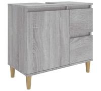 vidaXL Armoire de salle de bain Meuble de rangement scandinave 2 tiroirs compartiment Sonoma gris