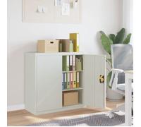 Armoire De Bureau Avec 2 Portes Gris 90 Cm Acier Gris