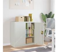 vidaXL Armoire Rangement 2 Portes Acier Gris Meuble de Bureau Classeur