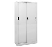 Vidaxl Armoire À Bureau Porte Coulissante Gris Clair 90x40x180cm Acier Gris