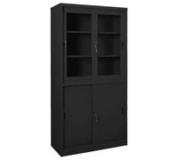 VidaXL Armoire de Bureau avec Porte Coulissante - Classeur à Dossiers pour Stockage de Fichiers - Anthracite 90x40x180 cm Acier