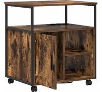 vidaXL Armoire de bureau avec roue Chêne fumé 61 x 46 x 67 cm Bois composite
