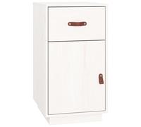 Vidaxl Armoire De Bureau Blanc 40x50x75 Cm Bois Massif De Pin Blanc