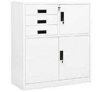 vidaXL Armoire de Bureau Meuble de Classement Meuble de Rangement Stockage de Fichiers Armoire de Rangement Blanc 90x40x102 cm Acier
