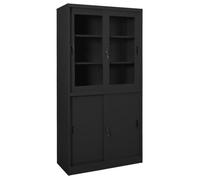Armoire de bureau et porte coulissante Anthracite 90x40x180 cm