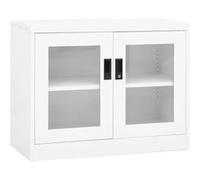 vidaXL Armoire de Bureau Meuble de Classement Meuble de Rangement Stockage de Fichiers Armoire de Rangement Intérieur Blanc 90x40x70 cm Acier Blanc G