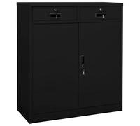 vidaXL Armoire de Bureau Meuble de Classement Meuble de Rangement Stockage de Fichiers Armoire de Rangement Noir 90x40x102 cm Acier
