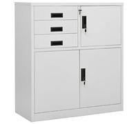 vidaXL Armoire de Bureau Meuble de Classement Meuble de Rangement Stockage de Fichiers Armoire de Rangement Gris Clair 90x40x102 cm Acier