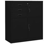 vidaXL Armoire de Bureau Meuble de Classement Meuble de Rangement Stockage de Fichiers Armoire de Rangement Noir 90x40x102 cm Acier