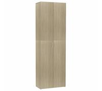 Armoire De Bureau Sonoma Chêne 60x32x190 Cm Bois Contreplaqué 2 Portes 5 Étagères