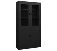 vidaXL Armoire de bureau Noir 90x40x180 cm Acier