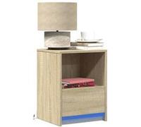 vidaXL Armoire de Chevet avec lumières LED chêne Sonoma