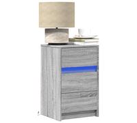 Vidaxl Armoire De Chevet Et Lumières Led Sonoma Gris Bois D'ingénierie Multicolore