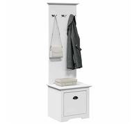 vidaXL Armoire de couloir avec crochets BODO blanc 50x40x157 cm, meuble de couloir, meuble de vestiaire, meuble de rangement