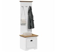 vidaXL Armoire de couloir BODO avec crochets, blanc/marron, 50x40x157 cm