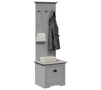 vidaXL Armoire de couloir BODO avec crochets gris 50x40x157 cm