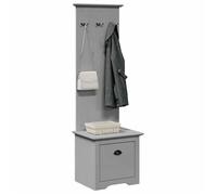 vidaXL Armoire de couloir avec crochets BODO gris 50x40x157 cm, meuble de couloir, meuble de vestiaire, meuble de rangement 4016874