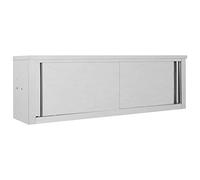 vidaXL Armoire de Cuisine avec Portes Coulissantes Armoire de Stockage Armoire de Rangement Restaurant Hôtel Cantine 150x40x50 cm Acier Inoxydable